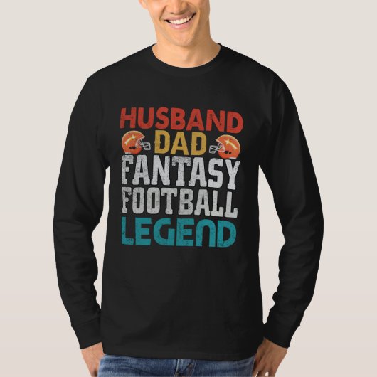 T-shirt Husband Dad Fantasy Football Legend Men Retro (Devant)