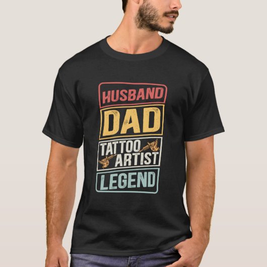 T-shirt Husband Dad Tattoo Legend Father'S Day (Devant)
