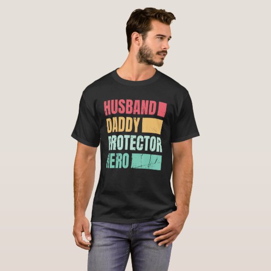 T-shirt Husband Daddy Protector Hero_1 (Devant entier)