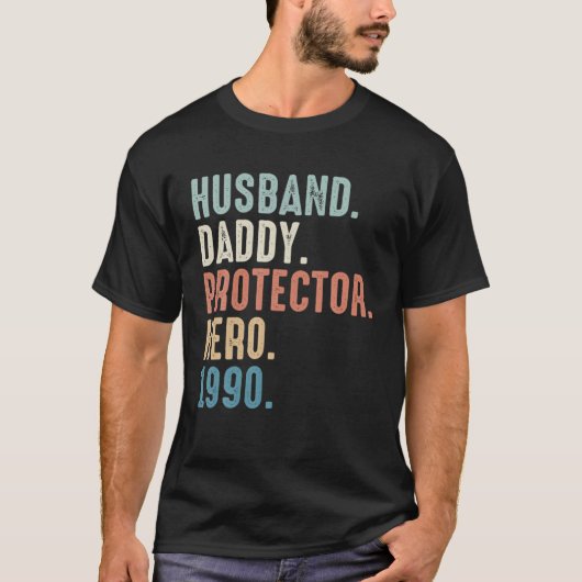 T-shirt Husband Daddy Protector Hero Best Dad Gift Since 1 (Devant)