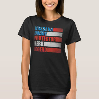 T-shirt Husband Daddy Protector Hero Patriotic America 4th