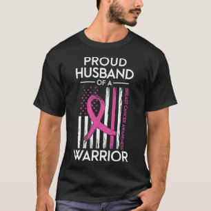 T-shirt Husband Of A Warrior Breast Cancer Awareness Suppo