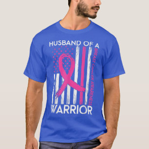 T-shirt Husband Of A Warrior Breast Cancer Awareness Suppo