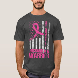 T-shirt Husband Of A Warrior Breast Cancer Awareness Suppo