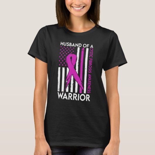 T-shirt Husband Of A Warrior Cystic Fibrosis Awareness Sup (Devant)
