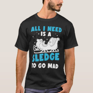 T-shirt Huskies Chien Sled Rider Sledding Muscade 2