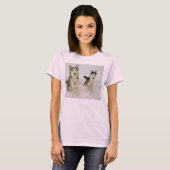 T-shirt Huskies Dans La Neige (Devant entier)