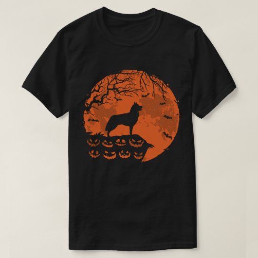T-shirt Husky And Moon Halloween Dog Lover Gift (Design devant)
