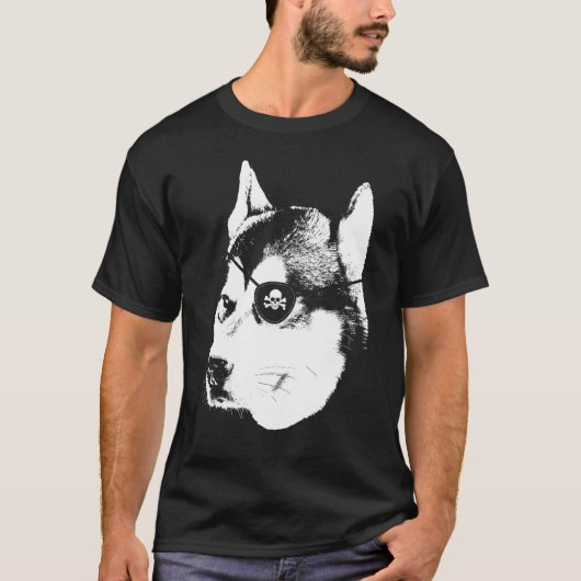 T-shirt Husky avec le crâne de patchs oeil (Devant)
