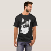 T-shirt Husky avec le crâne de patchs oeil (Devant entier)