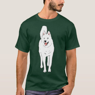T-shirt Husky blanc aux yeux bleus