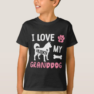 T-shirt Husky Chien Grandma Cadeaux J'Aime Mon Grand-Chien