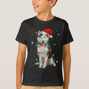 T-shirt Husky Chien Santa Chapeau Noël Arbre de Noël Cadea