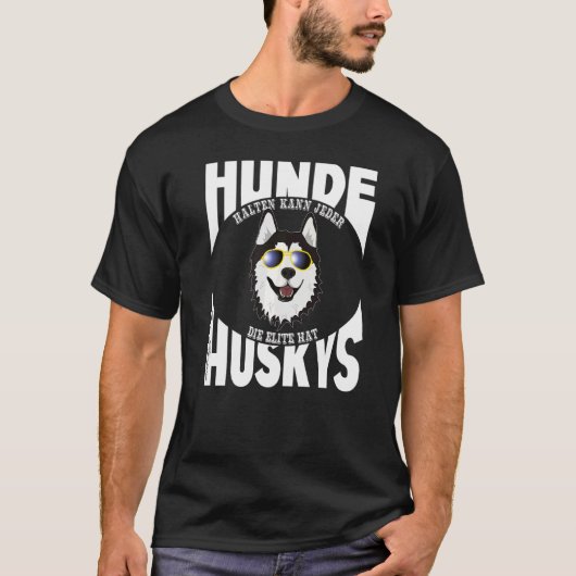 T-shirt Husky cool Avec Lunettes De Soleil Chien À Repasse (Devant)
