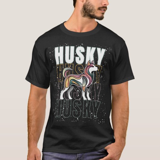 T-shirt Husky Cute Design (Devant)