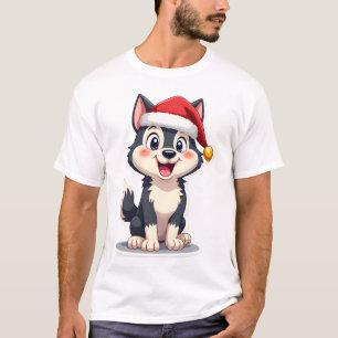 T-shirt Husky de Noël amateur de malamute (2)