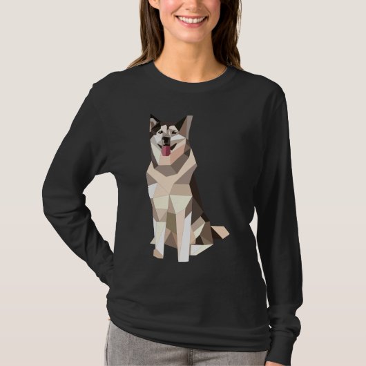 T-shirt Husky géométrique (Devant)
