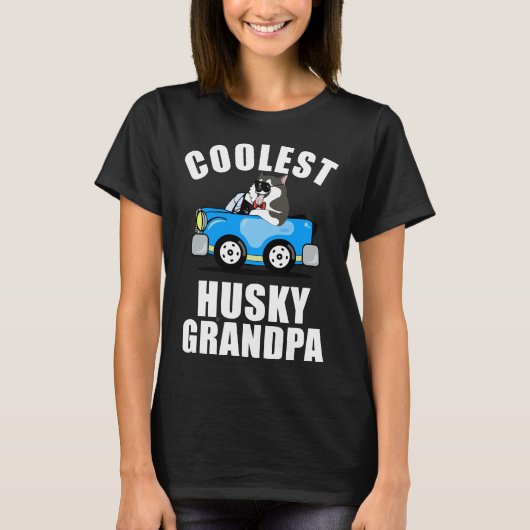 T-shirt Husky Grandpa Coolest (Devant)