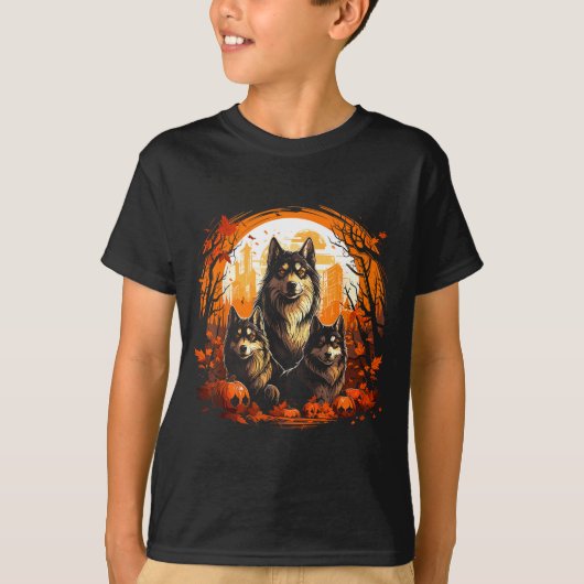 T-shirt husky Halloween (Devant)