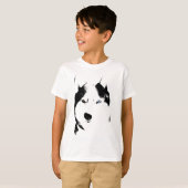 T-shirt Husky Kids Sled Dog Kid Husky Ringer (Devant entier)