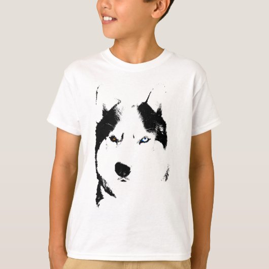 T-shirt Husky Kids Sled Dog Kid Husky Ringer (Devant)