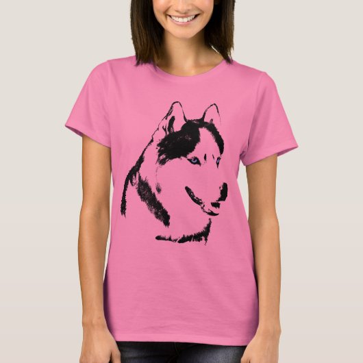 T-shirt Husky Malamute Husky traîneau Chien bio To (Devant)