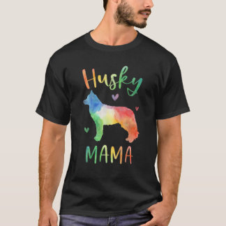 T-shirt Husky Mama coloré Sibérie Husky Cadeaux Chifts Mam