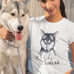 T-shirt Husky Mama Cute Amoureux des chiens d'aquarelle