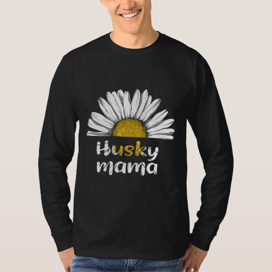 T-shirt Husky Mama Fleur blanche (Devant)
