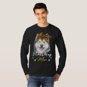 T-shirt Husky Mom Leopard Print Dog (Devant entier)