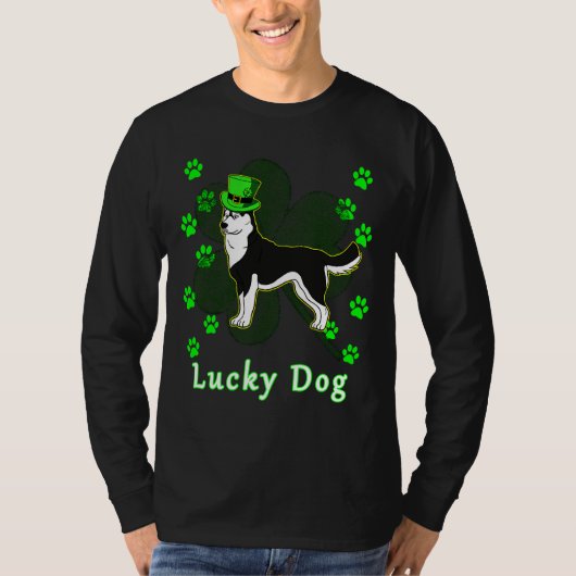 T-shirt Husky My Lucky Leprechaun (Devant)