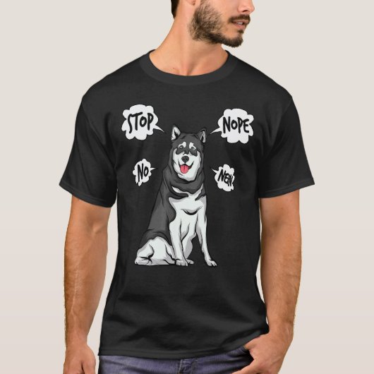 T-shirt Husky Non Alaskan Malamute (Devant)