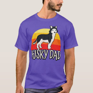 T-shirt Husky Papa Retro Sibérie Huskies Chien Propriétair