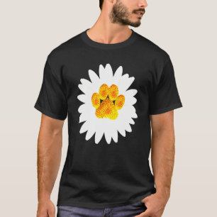 T-shirt Husky Paw Dans La Fleur De La Maisy
