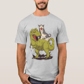 T-shirt Husky Riding Dinosaur (Devant)
