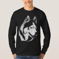 Husky Shirt Wolf Art Long Manche Teg Shirts Chien
