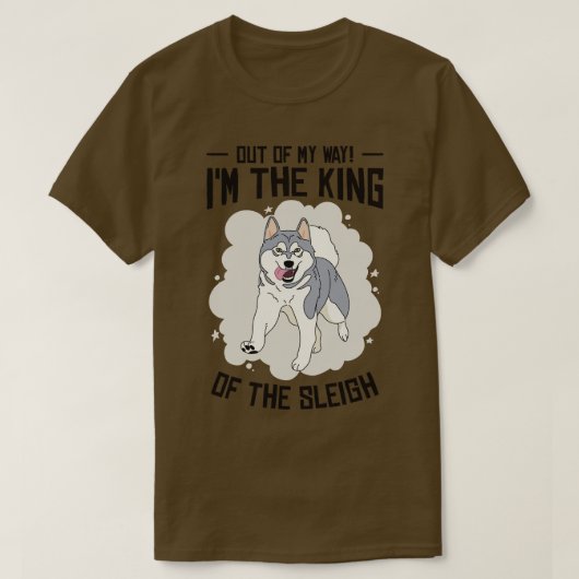 T-shirt Husky Sledding King De La Course De Chien Sleigh S (Design devant)