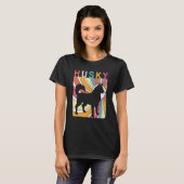 T-shirt Husky Vintage Rétro Drôle (Devant entier)