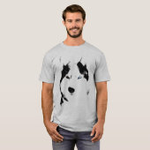 T-shirt Husky Wolf Husky Art Sled Chien Husky Shir (Devant entier)