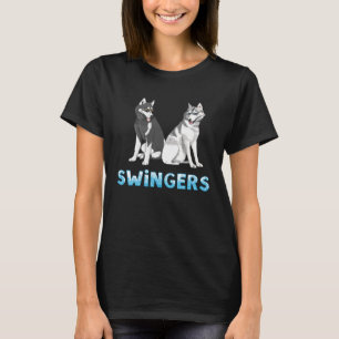 T-shirt Huskys sibériens portant des lunettes Balançoire p