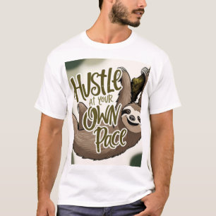 T-shirt Hustle at Your Own Pace’ Sloth Graphic