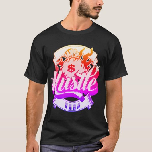 T-shirt Hustle Dur Tee avec design Hip hop sur le dos (Devant)