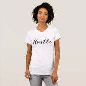 T-shirt HUSTLE tendance noir Script Calligraphie moderne c (Devant entier)