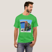 T-shirt Huttes colorées de plage (Devant entier)