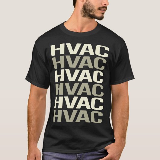 T-shirt HVAC en texte blanc (Devant)