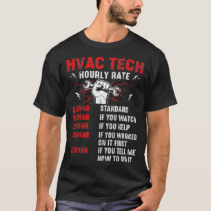 T-shirt HVAC Tech Taux horaire Conception amusante réparat
