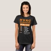 T-shirt Hvac Technician Hourly Rate Funny Hvac Mechanic Sa (Devant entier)