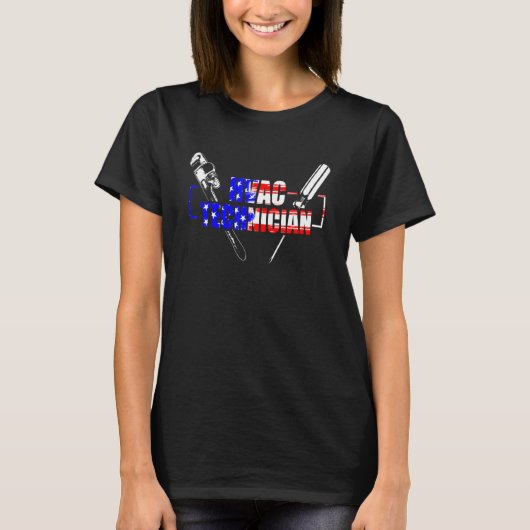 T-shirt HVAC Technician USA Flag HVAC Tech (Devant)