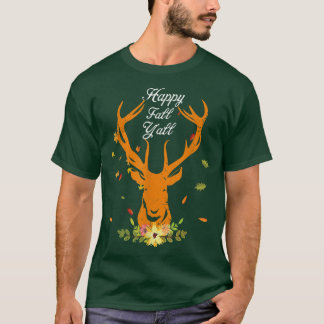T-shirt Hy Deer Fall Happy Fall Yall Automne Feuilles Cost