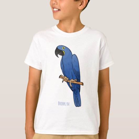 T-shirt Hyacinth macaw bird cartoon illustration (Devant)